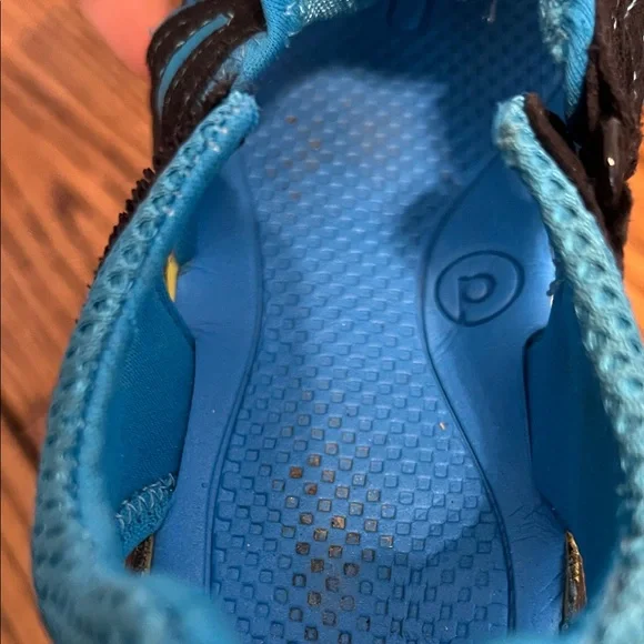 Pediped Kids Sandals in Black and Blue with Yellow Accents - Picture 9 of 16